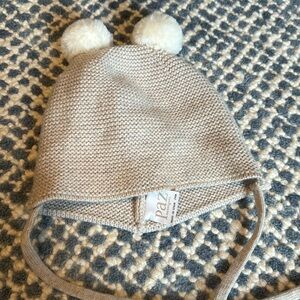 PAZ Rodriguez dusty rose hat with Pom Poms